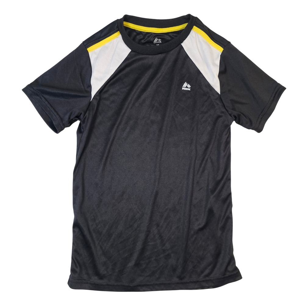 RBX Boys‎ Size 12 Black White Yellow Colorblock Activewear Performance T-Shirt